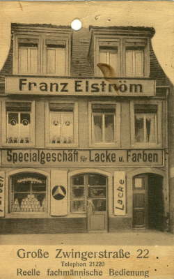 Geschftshaus Groe Zwingerstrae 22, um 1925